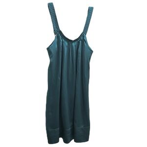 BCBG MaxAzria Vintage Silk Slip Mini Dress Teal • Size XXS